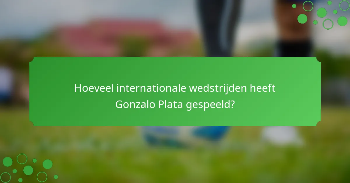 Hoeveel internationale wedstrijden heeft Gonzalo Plata gespeeld?