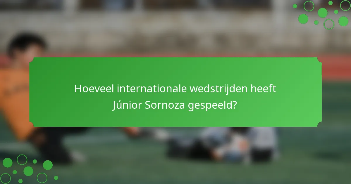 Hoeveel internationale wedstrijden heeft Júnior Sornoza gespeeld?