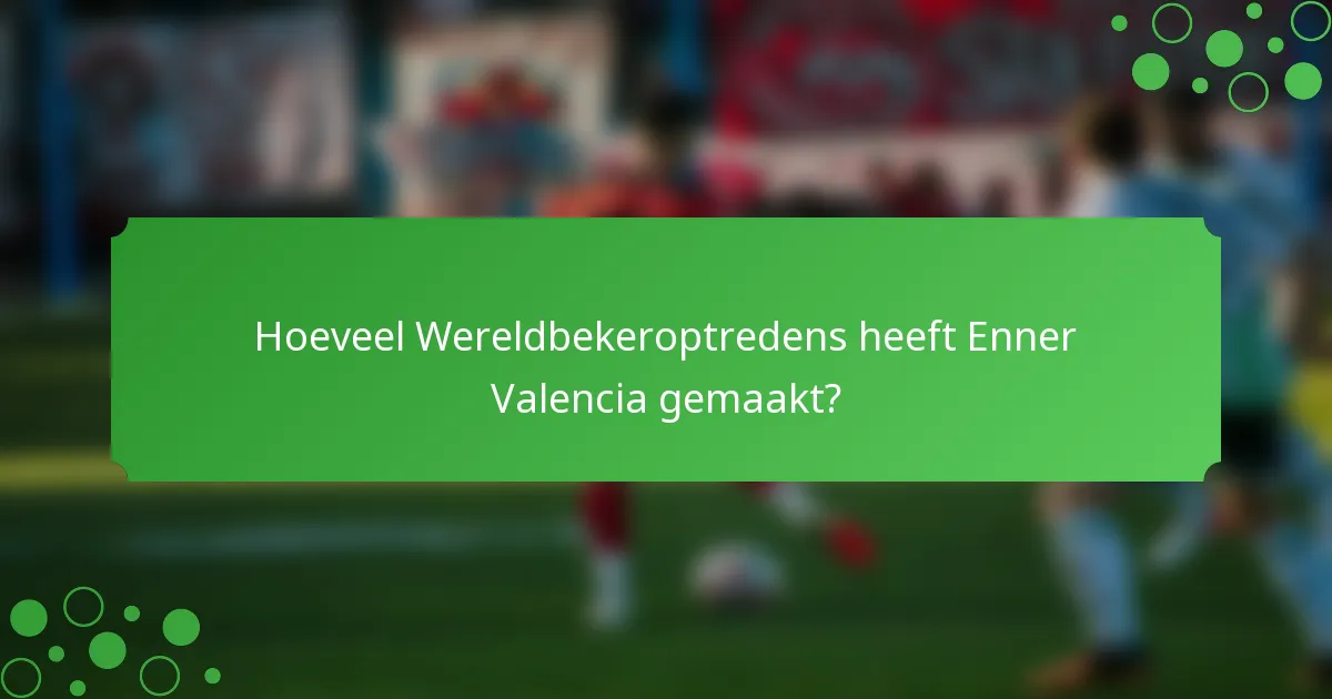 Hoeveel Wereldbekeroptredens heeft Enner Valencia gemaakt?