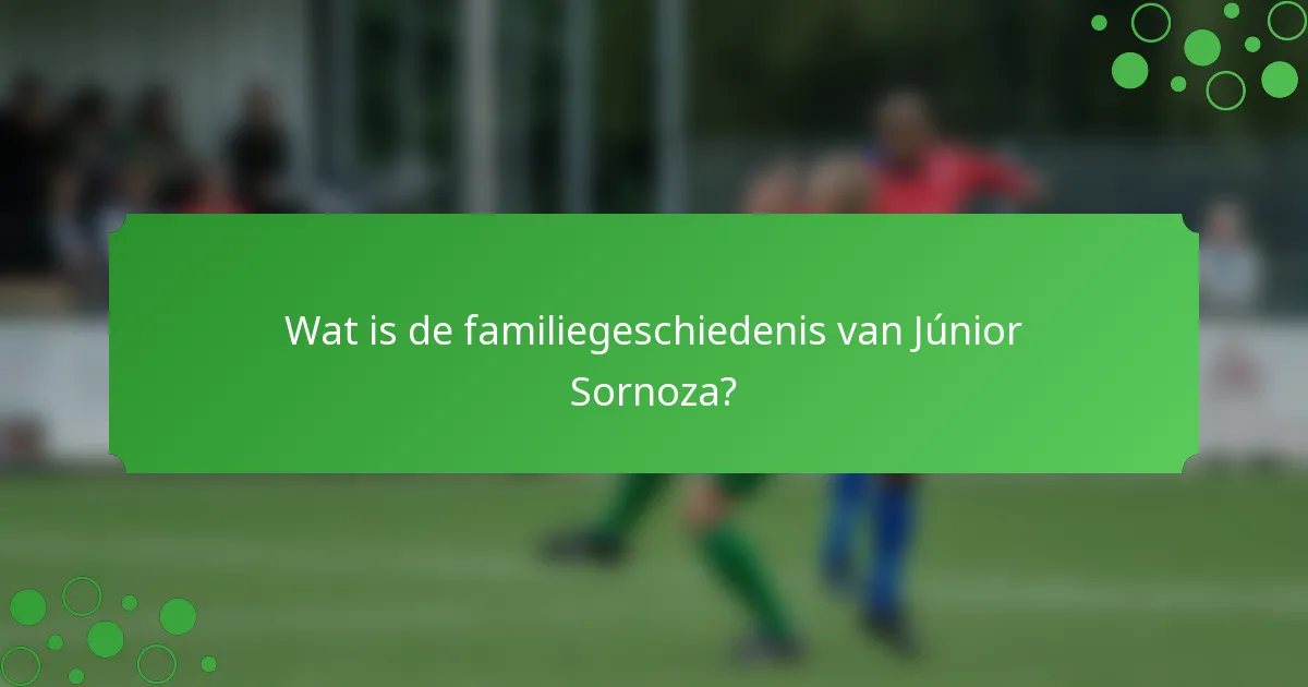 Wat is de familiegeschiedenis van Júnior Sornoza?