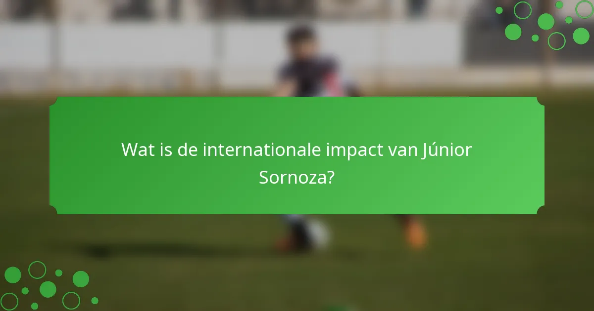 Wat is de internationale impact van Júnior Sornoza?